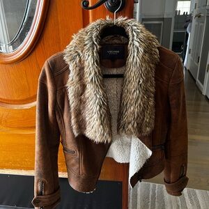 Vigoss Brown Teddy Jacket with Faux Fur Collar